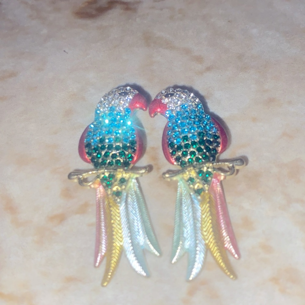 Colorful Parrot Earrings gorgeous rhinestone new